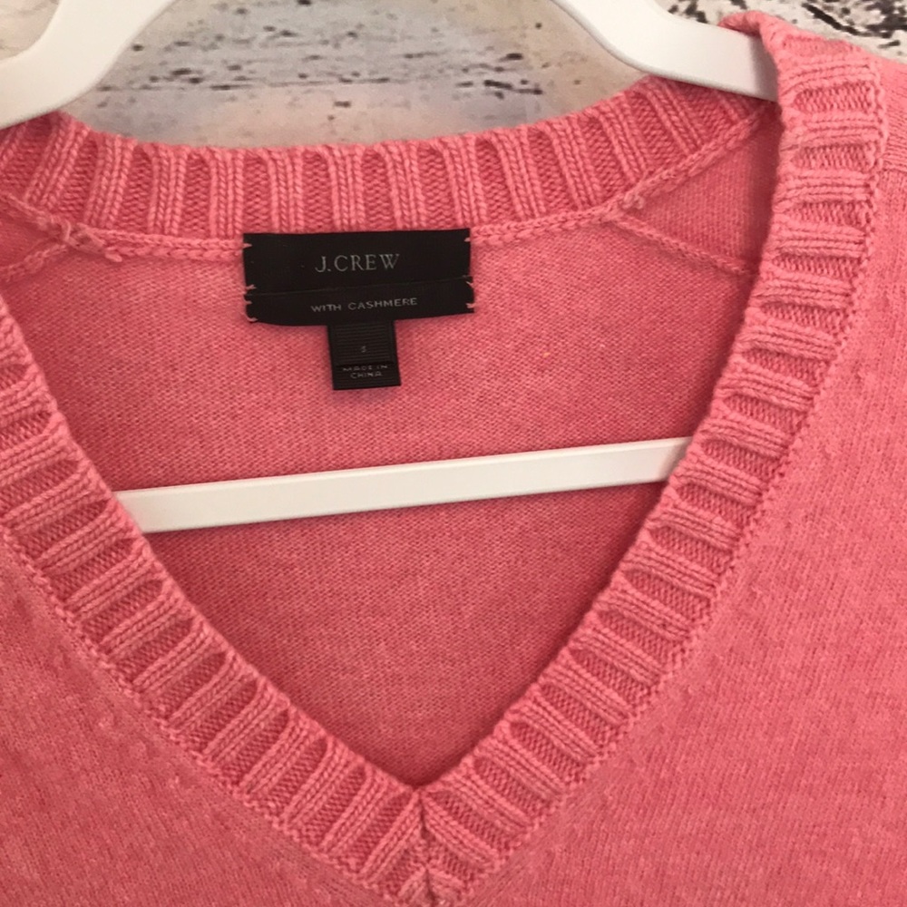 J Crew Cashmere Dream Pink Sweater Small View 3